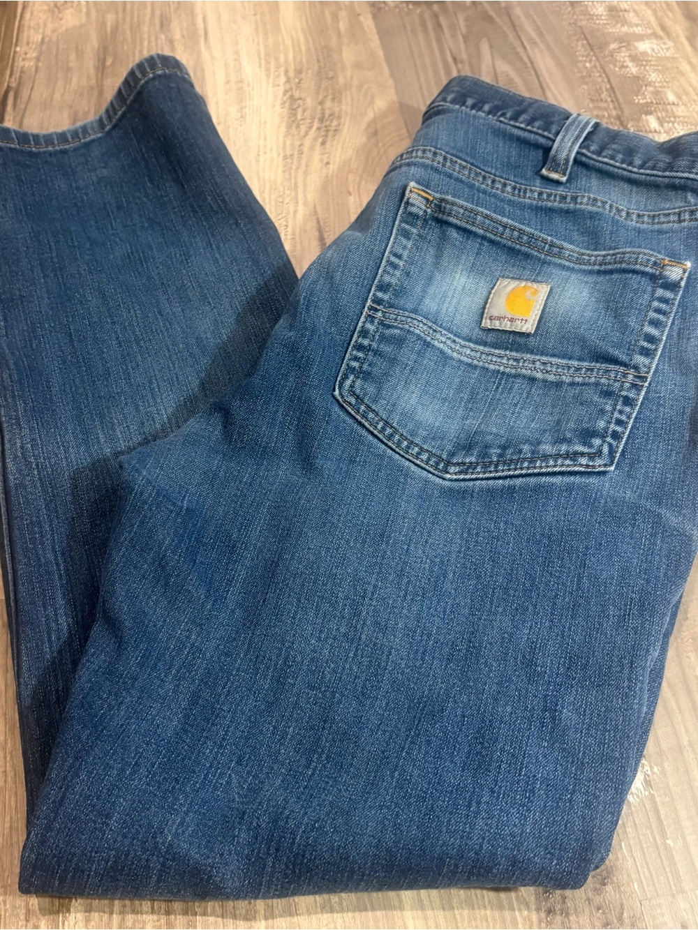 Carhartt Rugged Flex Straight Fit Mens 34x30 Denim Blue Jeans